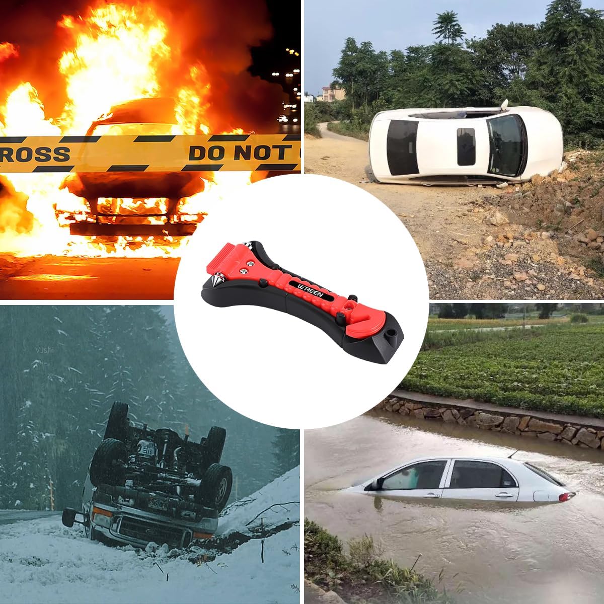 2-1 veiligheidshamer - Auto Noodhamer en Gordelsnijder in één