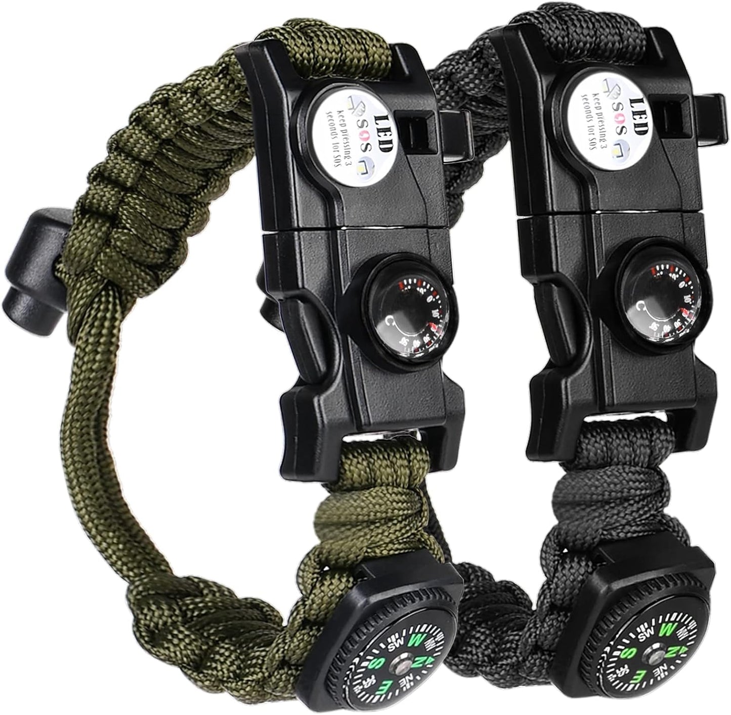 8-in-1 survival armband set, Ultieme Reddingstool Rond Je Pols