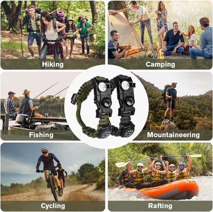 8-in-1 survival armband set, Ultieme Reddingstool Rond Je Pols